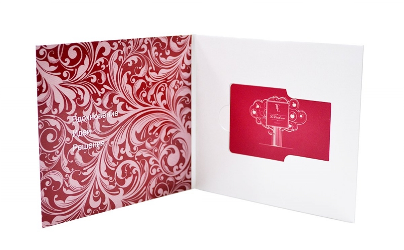 Подарочная упаковка для пластиковой карты в Москве, производство на заказ