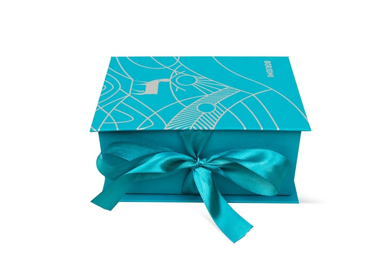 Фирменная коробка на лентах — Borjomi (Боржоми) в Москве, производство на заказ