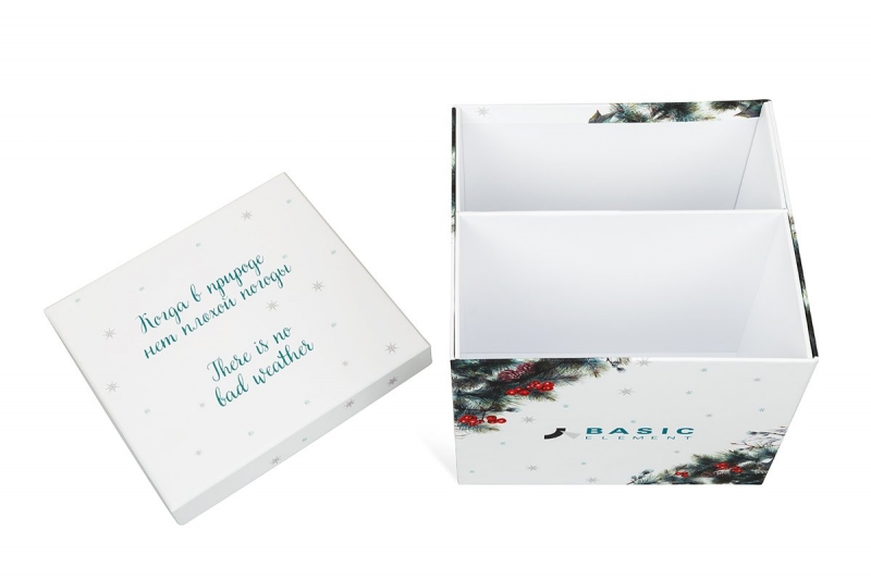 Кашированная коробка крышка-дно с перегородками в Москве, производство на заказ