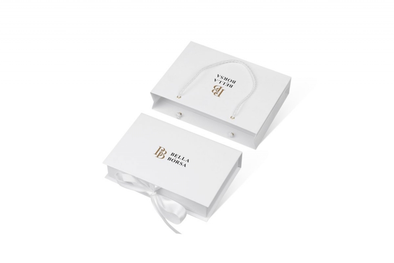 Набор из пакета и коробки с лентами в Москве, производство на заказ