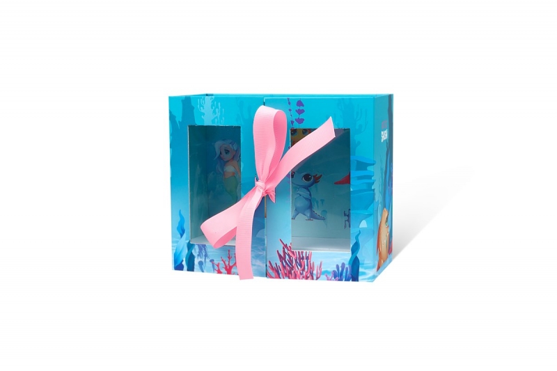 Коробка со створками на лентах оптом в Москве, производство на заказ