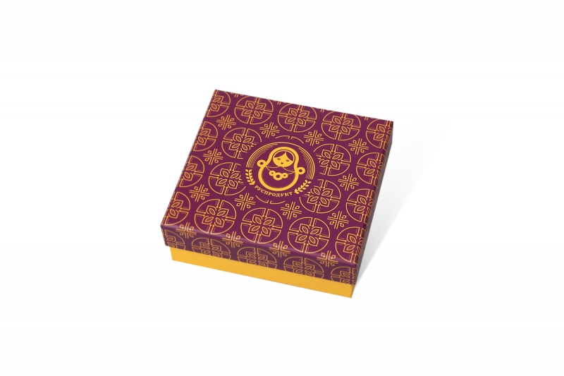 Кашированная коробка с печатью крышка-дно в Москве, производство на заказ