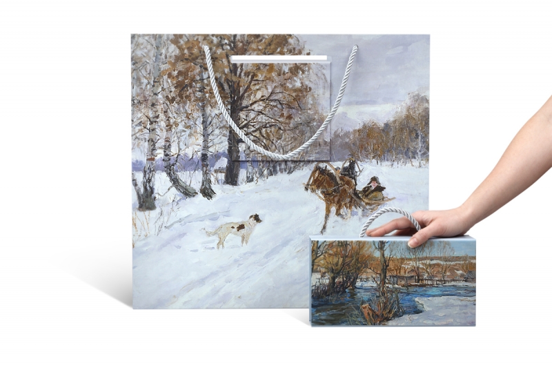 Комплект новогодних коробок для Россельхозбанка в Москве, производство на заказ