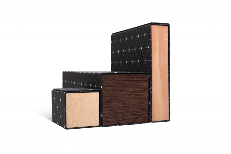 Набор подарочных коробок с деревянными вставками в одной цветовой гамме в Москве, производство на заказ