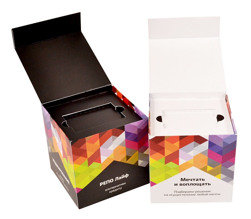 Промоупаковка куб для флешки в Москве, производство на заказ