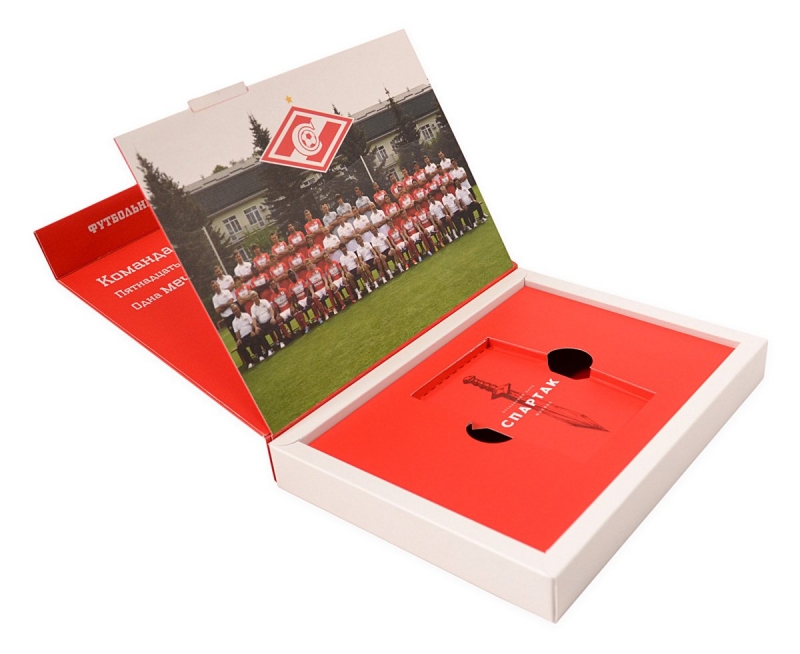 Подарочная коробка для пластиковой карты и кожаного чехла. Спартак в Москве, производство на заказ