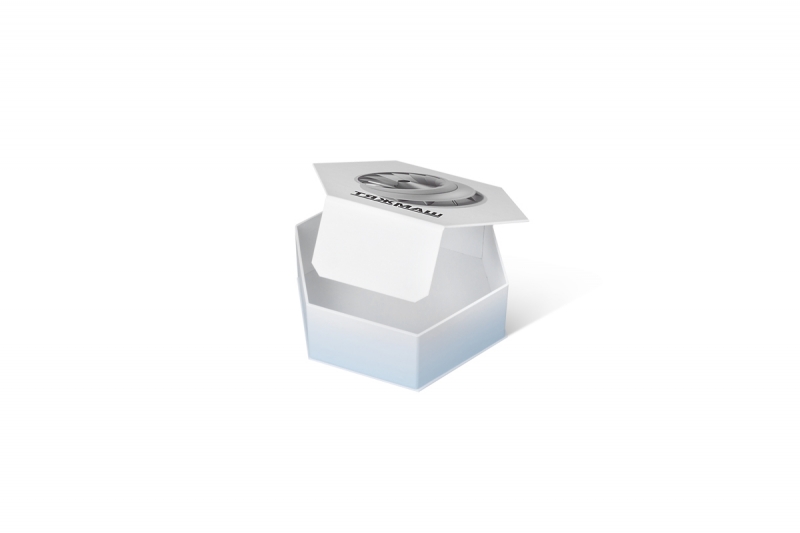 Шестиугольная коробка-шкатулка с магнитным клапаном в Москве, производство на заказ