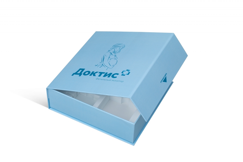 Коробка с клапаном на магните для медицинского мониторинга в Москве, производство на заказ