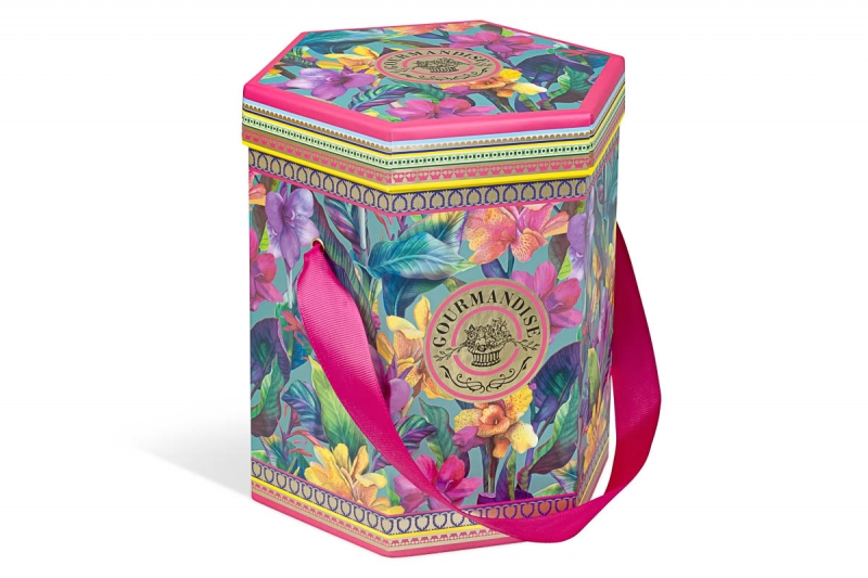 Шестигранная коробка для набора косметики в Москве, производство на заказ