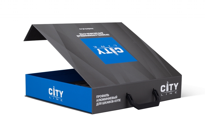 Кашированная коробка-чемодан для образцов продукции в Москве, производство на заказ