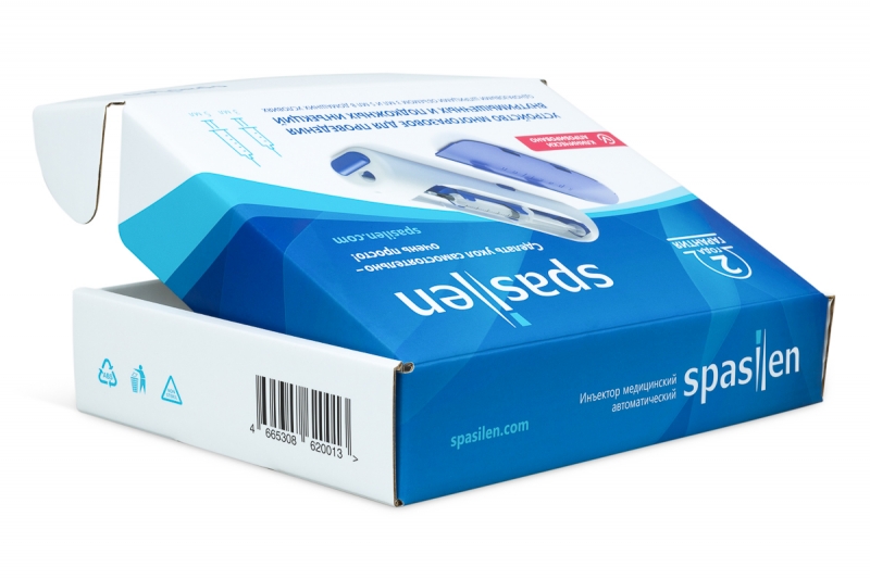 Самосборная коробка-самолет для медицинского оборудования  в Москве, производство на заказ