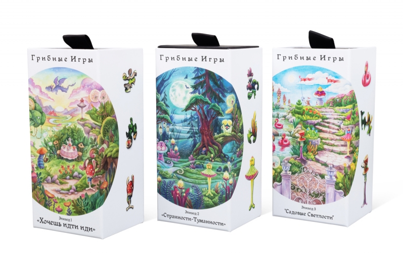 Кашированная коробка-пенал для деревянных пазлов в Москве, производство на заказ