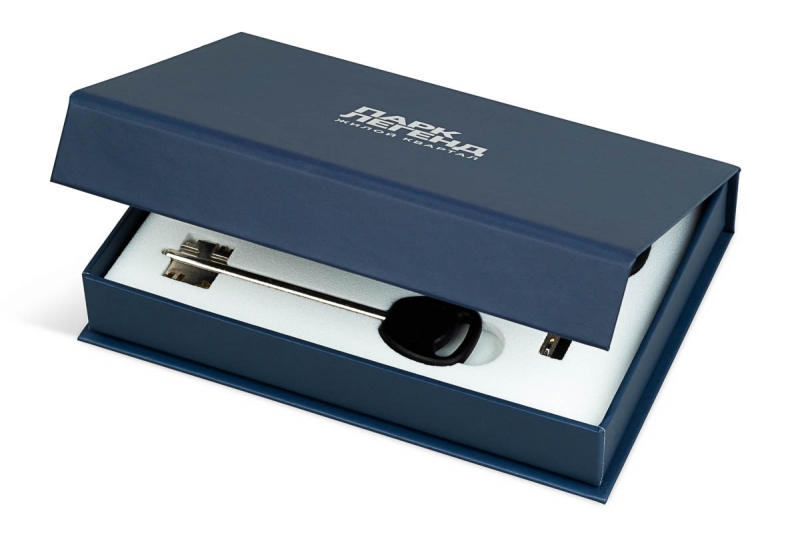 Кашированная коробка для набора ключей в Москве, производство на заказ