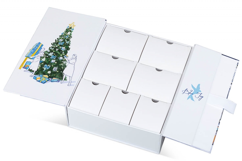 Новогодния адвент-календарь со створками на магнитах в Москве, производство на заказ