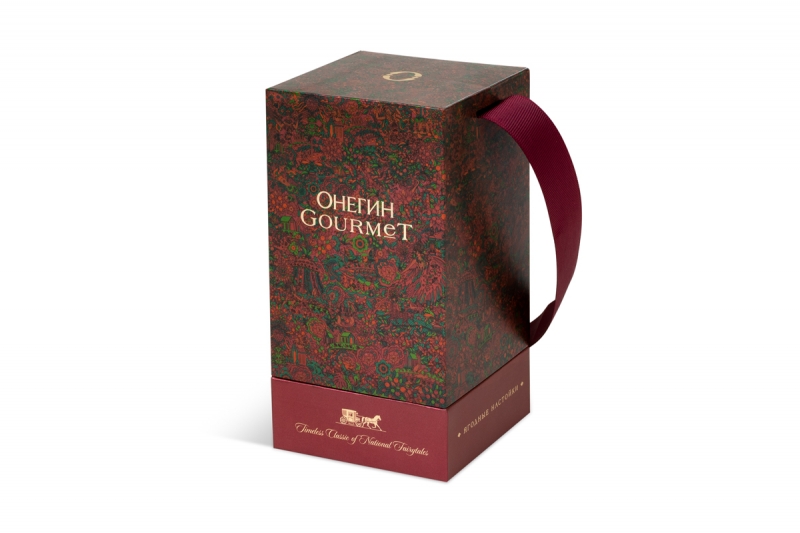 Кашированная коробка для подарочного набора настоек в Москве, производство на заказ