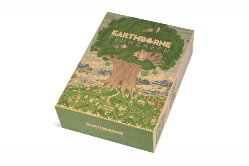 Кашированная коробка с МГК перегородками для настольной игры Meeple House в Москве, производство на заказ