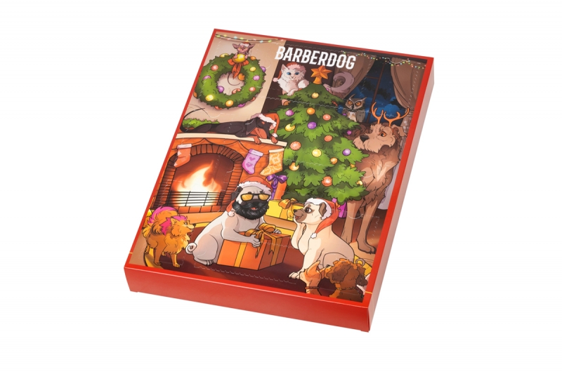 Картонный самосборный адвент календарь для Barberdog в Москве, производство на заказ