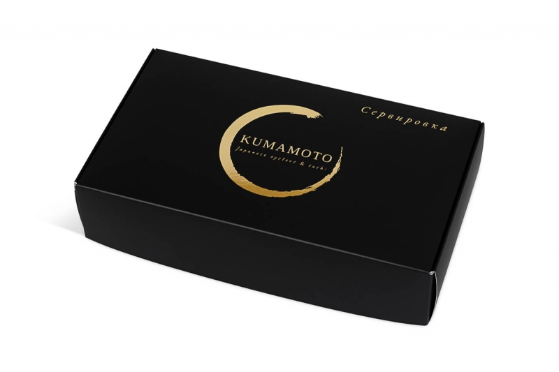 Самосборная картонная коробка для суши в Москве, производство на заказ