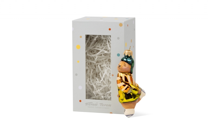 Коробка-пенал с пластиковым окошком для елочной игрушки в Москве, производство на заказ