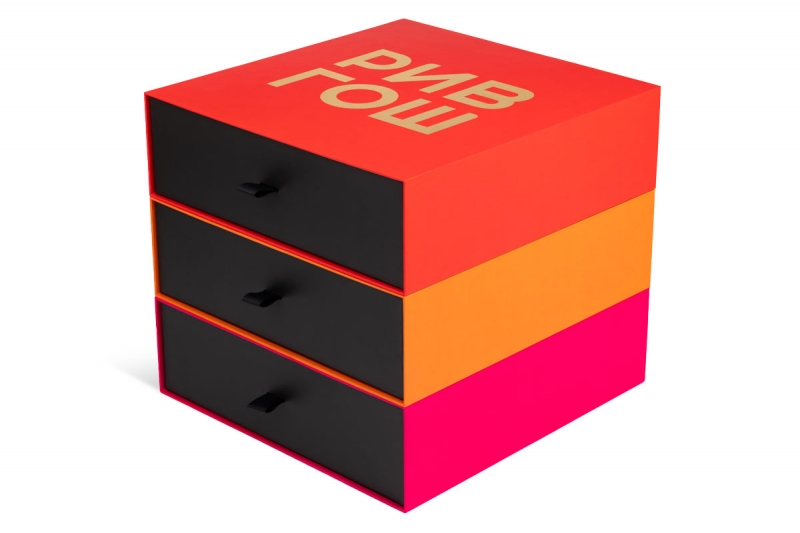 Трехуровневая коробка с пеналами для РИВГОШ в Москве, производство на заказ