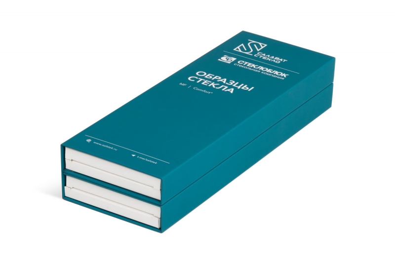 Папка на 4 страницы для образцов стекла в Москве, производство на заказ