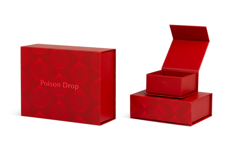 Набор коробкок с объемным лаком для Poison Drop в Москве, производство на заказ