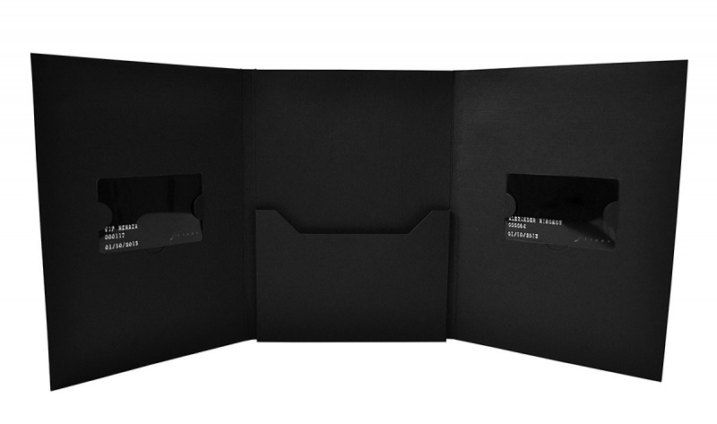 Фирменная упаковка для двух пластиковых карт и буклета в Москве, производство на заказ
