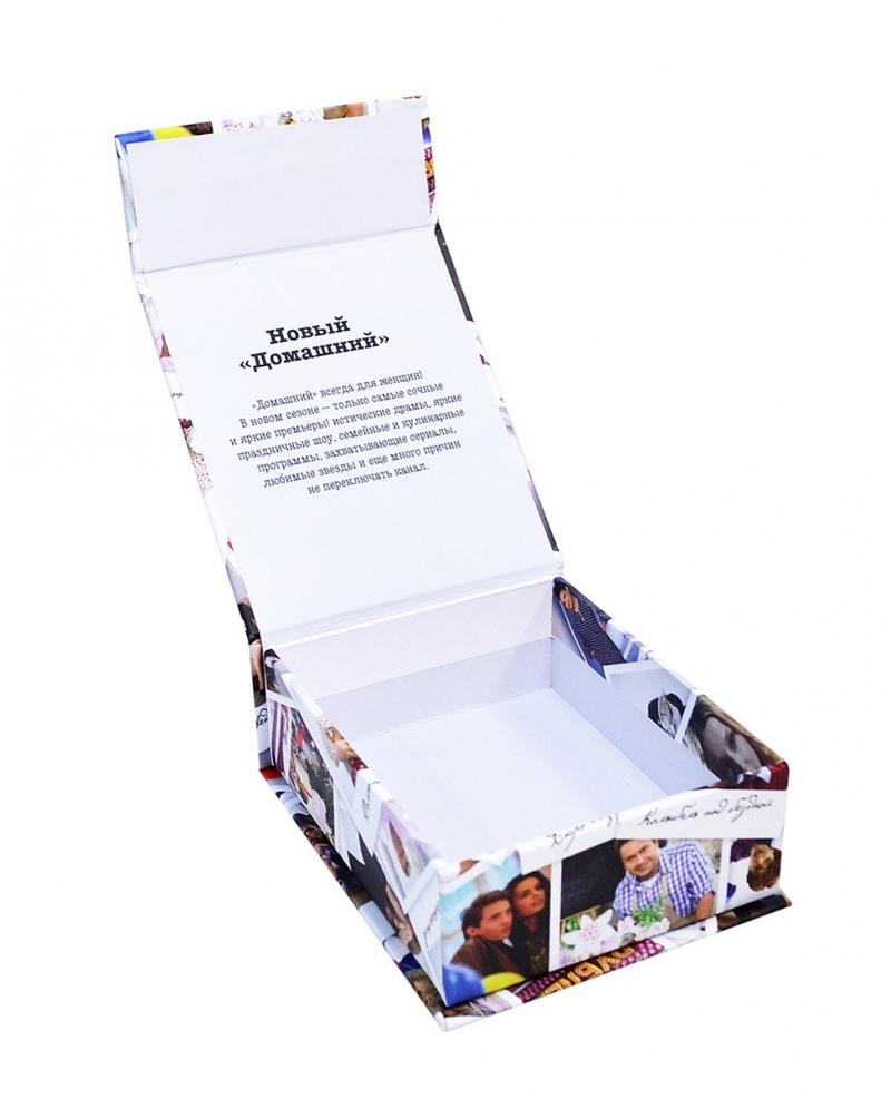 Кашированная коробка с печатью — клапан на магните в Москве, производство на заказ