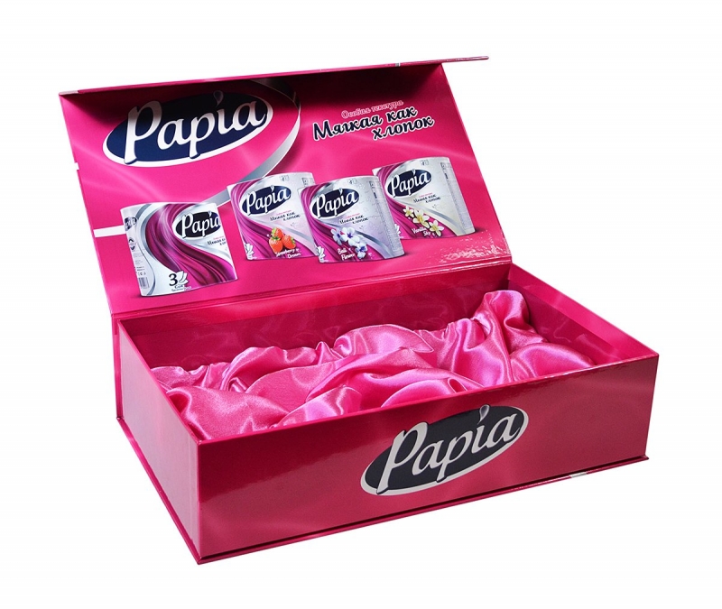 Подарочная кашированная коробка с магнитной крышкой для образцов продукции в Москве, производство на заказ