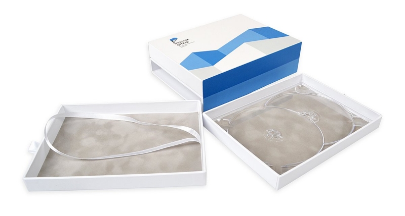 Двойной кашированный пенал для подарочного набора в Москве, производство на заказ