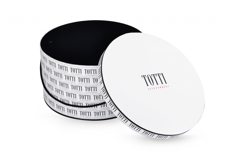 Круглая кашированная шляпная коробка в Москве, производство на заказ