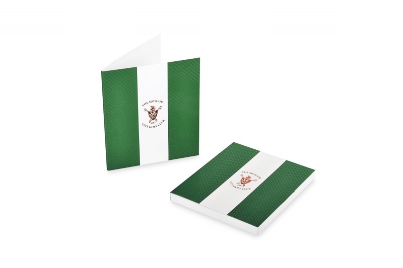 Упаковка для подарочной карты гольф-клуба в Москве, производство на заказ