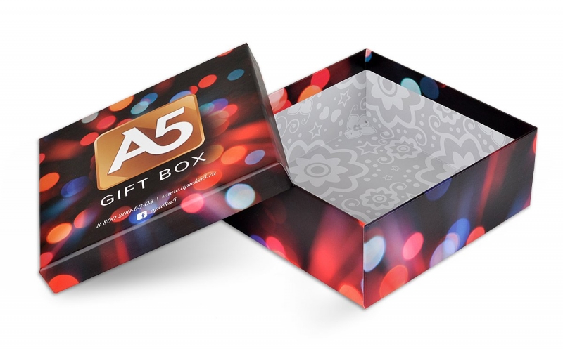 Подарочная коробка крышка-дно для образцов продукции в Москве, производство на заказ