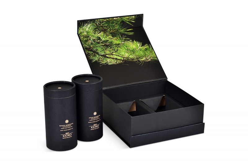 Кашированная коробка для двух банок чая в Москве, производство на заказ