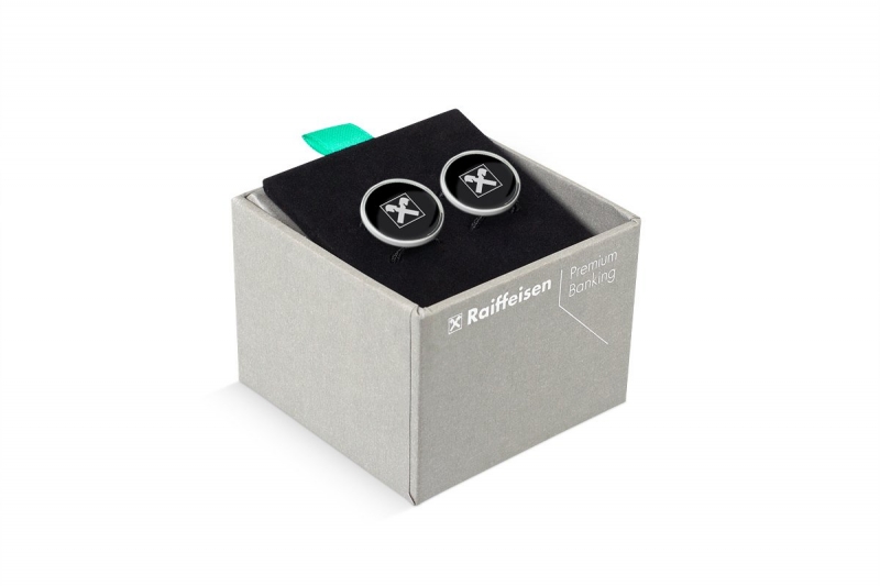 Брендированная коробка со съемной крышкой для запонок в Москве, производство на заказ