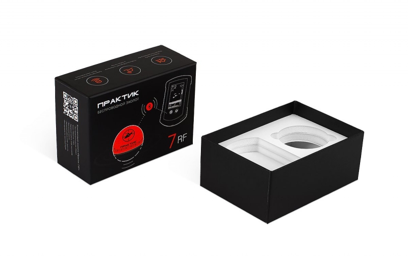 Кашированная коробка крышка-дно с ложементом для эхолота в Москве, производство на заказ