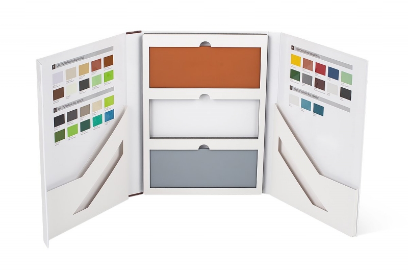 Фирменная папка с логотипом для образцов в Москве, производство на заказ