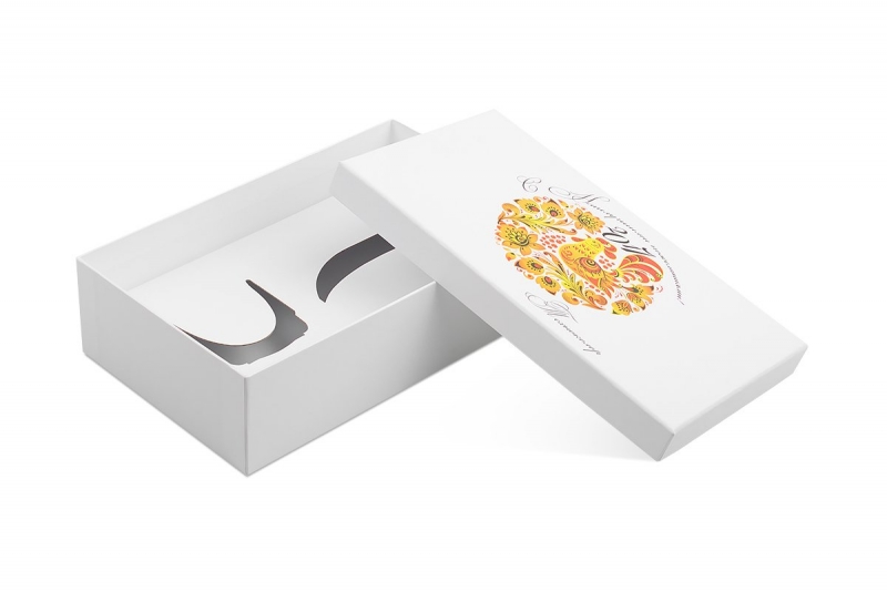 Брендированная коробка крышка-дно для чайной пары в Москве, производство на заказ