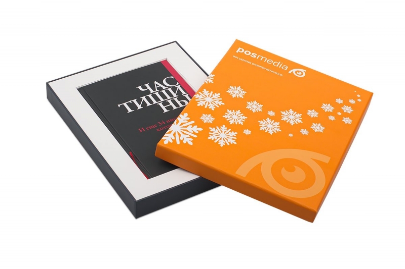 Кашированные коробки крышка-дно для книг в Москве, производство на заказ