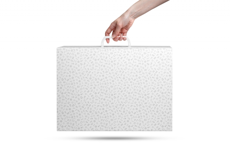 Подарочный чемодан с промежуточной страницей для визитки в Москве, производство на заказ