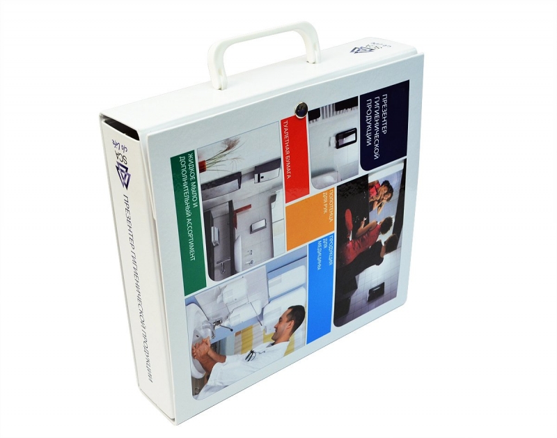 Кашированная папка-презентер с кольцевым механизмом в Москве, производство на заказ