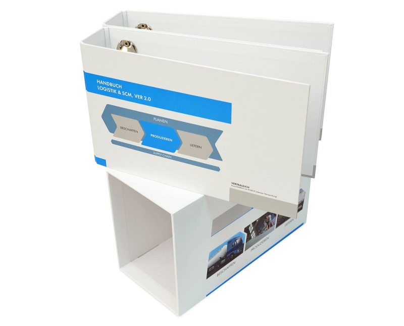 Кашированный футляр-слипкейс с двумя папками под каталоги в Москве, производство на заказ