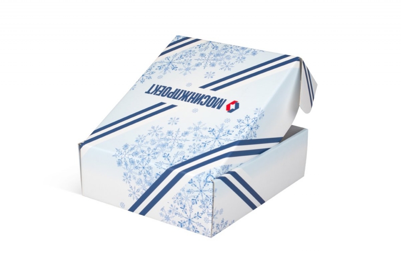 Коробка-самолет с ложементом из МГК для сувенира в Москве, производство на заказ