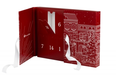 Адвент-календарь на 14 ячеек с двумя створками на ленте в Москве – производство на заказ