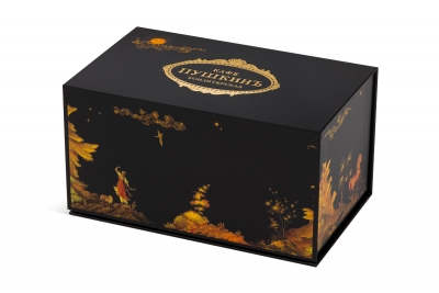 Коробка с магнитным клапаном для кафе Пушкин в Москве – производство на заказ