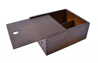 деревянная коробка-пенал с двумя отделениями