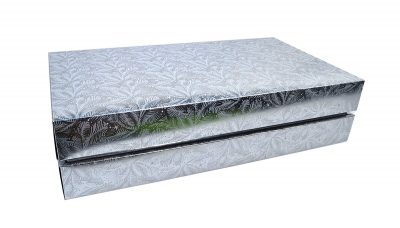 Подарочная коробка из металлизированного картона для комплекта посуды в Москве – производство на заказ