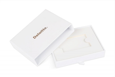 Deloitte — Подарочная коробка-пенал для флеш-карты в Москве – производство на заказ