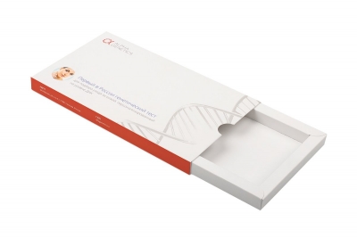 Картонная коробка-пенал для генетического теста в Москве – производство на заказ